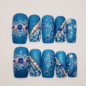 Christmas Long Square press on nails
